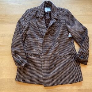 Old Navy Brown and Blue Houndstooth Blazer